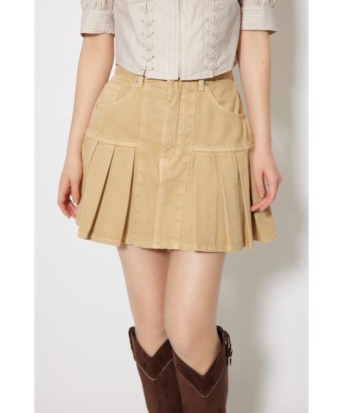 rienda（リエンダ）の「プリーツデニムスコートショートパンツ 秋服（スカート・レディース・ベージュ/ブルー・X-SMALL/SMALL/MEDIUM）」の15枚目の写真