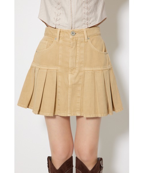 rienda（リエンダ）の「プリーツデニムスコートショートパンツ 秋服（スカート・レディース・ベージュ/ブルー・X-SMALL/SMALL/MEDIUM）」の16枚目の写真
