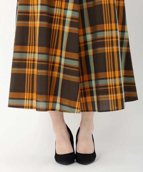 セール】ビックカラーチェック_マドラスチェックスカート（スカート