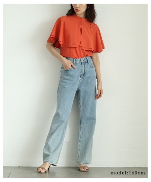 Sawa a la mode（サワアラモード）の「ケープブラウス（シャツ/ブラウス・レディース・ブラック/オフホワイト/オレンジ・FREE）」の10枚目の写真