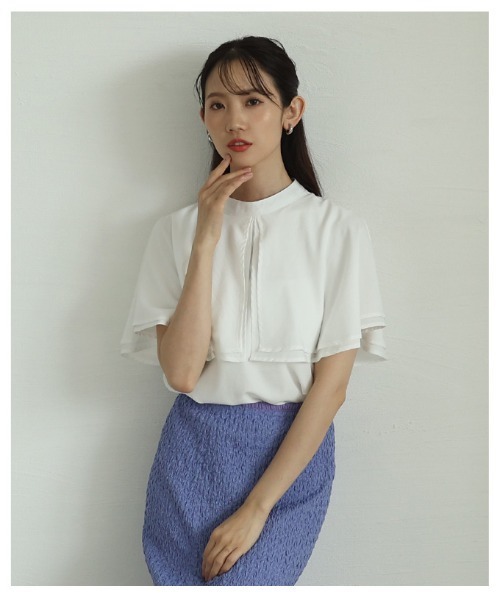Sawa a la mode（サワアラモード）の「ケープブラウス（シャツ/ブラウス・レディース・ブラック/オフホワイト/オレンジ・FREE）」の12枚目の写真