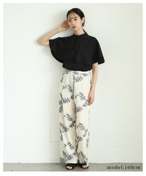 Sawa a la mode（サワアラモード）の「ケープブラウス（シャツ/ブラウス・レディース・ブラック/オフホワイト/オレンジ・FREE）」の4枚目の写真