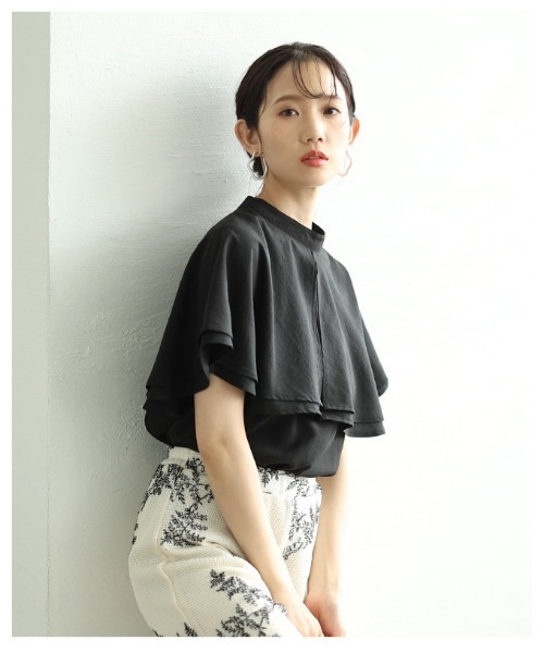 Sawa a la mode（サワアラモード）の「ケープブラウス（シャツ/ブラウス・レディース・ブラック/オフホワイト/オレンジ・FREE）」の19枚目の写真