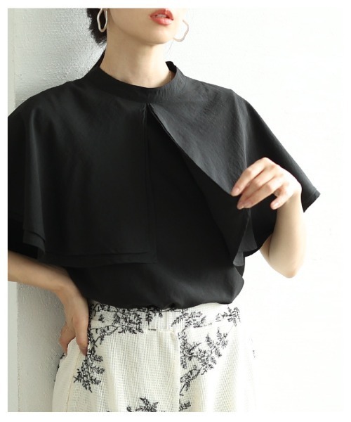 Sawa a la mode（サワアラモード）の「ケープブラウス（シャツ/ブラウス・レディース・ブラック/オフホワイト/オレンジ・FREE）」の20枚目の写真