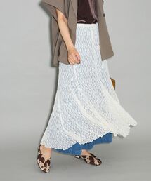 2WAYパネル切り替えレースフレアスカート