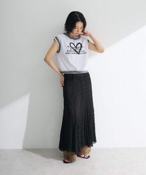Green Parks(グリーンパークス)の「2WAYパネル切り替えレースフレアスカート(スカート・レディース・アイボリー/ブラック/ネイビー・FREE)」の9枚目の写真