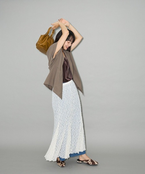 Green Parks(グリーンパークス)の「2WAYパネル切り替えレースフレアスカート(スカート・レディース・アイボリー/ブラック/ネイビー・FREE)」の6枚目の写真