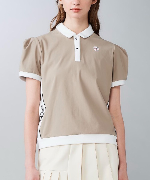 archivio（アルチビオ）の「<LADIES>綿ベロア切替UV冷感ポロシャツ（ポロシャツ・レディース・グレー/ブラック/ベージュ・L/M/S）」の10枚目の写真