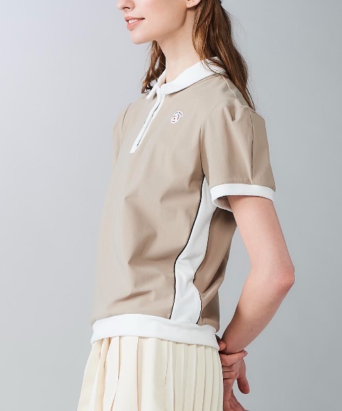 アルチビオ　archivio　綿ベロア切替UV冷感半袖ポロシャツ　レディス LADIES>綿ベロア切替UV冷感ポロシャツ（ポロシャツ）｜archivio