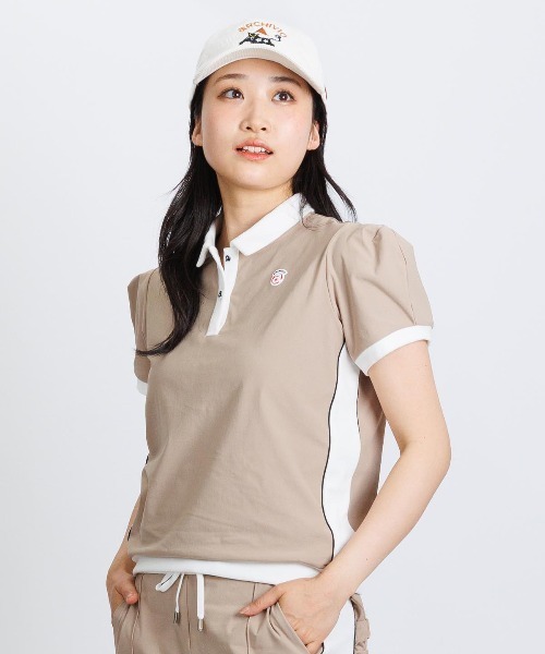 archivio（アルチビオ）の「<LADIES>綿ベロア切替UV冷感ポロシャツ（ポロシャツ・レディース・グレー/ブラック/ベージュ・L/M/S）」の18枚目の写真