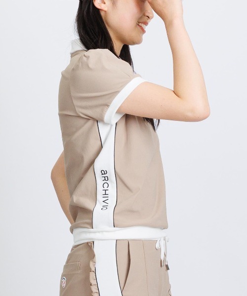 archivio（アルチビオ）の「<LADIES>綿ベロア切替UV冷感ポロシャツ（ポロシャツ・レディース・グレー/ブラック/ベージュ・L/M/S）」の22枚目の写真
