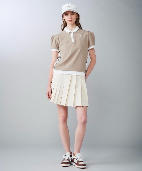 LADIES>綿ベロア切替UV冷感ポロシャツ（ポロシャツ）｜archivio
