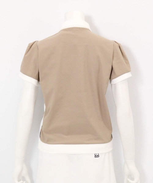 archivio（アルチビオ）の「<LADIES>綿ベロア切替UV冷感ポロシャツ（ポロシャツ・レディース・グレー/ブラック/ベージュ・L/M/S）」の6枚目の写真