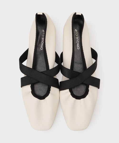 OPAQUE.CLIP(オペークドットクリップ)の「クロスゴムデザインバレエシューズ(その他シューズ・レディース・アイボリー系4/ブラック・03/02)」の7枚目の写真