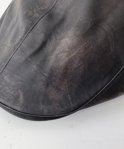 AS KNOW AS plus(アズノゥアズプラス)の「ビンテージレザー風ハンチング(ハンチング/ベレー帽・レディース・ブラック/ブラウン・FREE)」の9枚目の写真