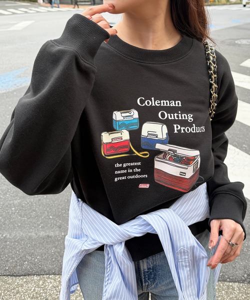 COLEMAN(コールマン)の「【Coleman】great outdoors ヴィンテージクーラーバックフリーススウェット アウトドア・キャンプ・ヘビーデューティー(スウェット・レディース・ブラウン/ホワイト/ネイビー/ブラック・S/L/M)」の3枚目の写真