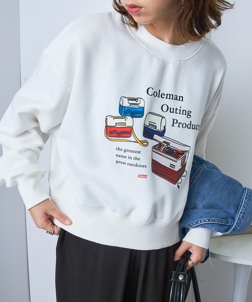 COLEMAN(コールマン)の「【Coleman】great outdoors ヴィンテージクーラーバックフリーススウェット アウトドア・キャンプ・ヘビーデューティー(スウェット・レディース・ブラウン/ホワイト/ネイビー/ブラック・S/L/M)」の6枚目の写真