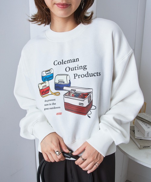 COLEMAN(コールマン)の「【Coleman】great outdoors ヴィンテージクーラーバックフリーススウェット アウトドア・キャンプ・ヘビーデューティー(スウェット・レディース・ブラウン/ホワイト/ネイビー/ブラック・S/L/M)」の5枚目の写真