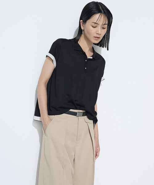COMME CA（コムサ）の「シルキー天竺ニット ポロニットプルオーバー（ニット/セーター・レディース・キナリ/ブラック・9号）」の20枚目の写真