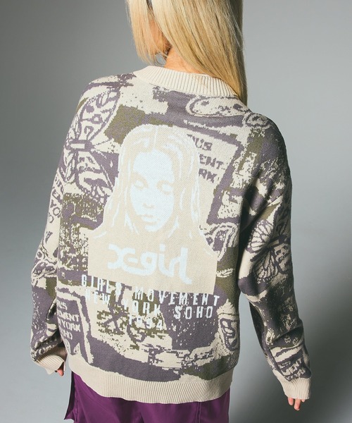 COLLAGE GRAPHIC JACQUARD KNIT CARDIGAN（カーディガン/ボレロ）｜X