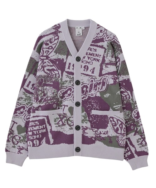 X-girl カーディガン X-girl カーディガン FACE JACQUARD KNIT CARDIGAN レディース