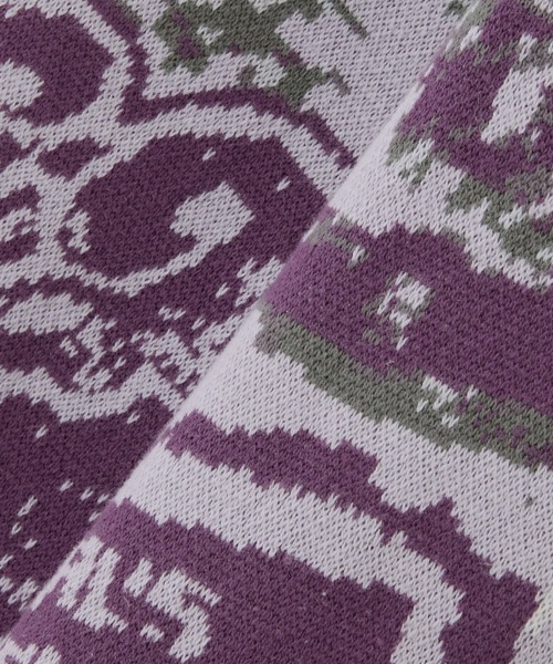 X-girl（エックスガール）の「COLLAGE GRAPHIC JACQUARD KNIT CARDIGAN（カーディガン/ボレロ・レディース・オリーブ/パープル・ONE SIZE）」の21枚目の写真