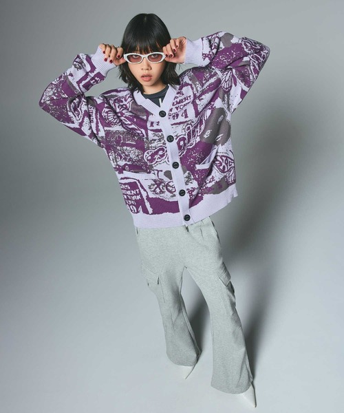 COLLAGE GRAPHIC JACQUARD KNIT CARDIGAN（カーディガン/ボレロ）｜X