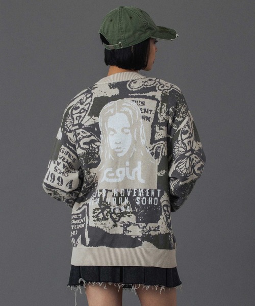 セール】COLLAGE GRAPHIC JACQUARD KNIT CARDIGAN（カーディガン