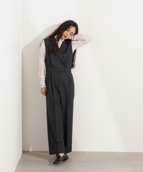 セール】【PS/低身長サイズ】テーラードジャンプスーツ（つなぎ