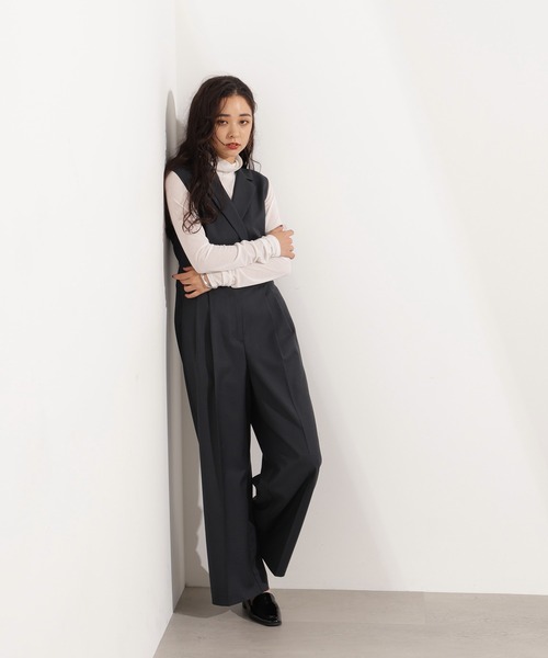 N.（N. Natural Beauty Basic）（エヌエヌナチュラルビューティーベーシック）の「【PS/低身長サイズ】テーラードジャンプスーツ（つなぎ/オールインワン・レディース・ブラウン/チャコールグレー・PS/MEDIUM/SMALL）」の21枚目の写真