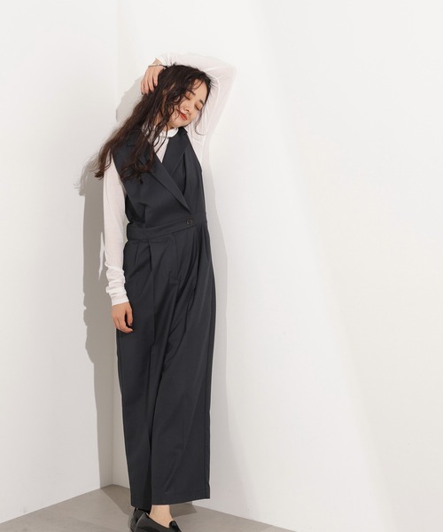 N.（N. Natural Beauty Basic）（エヌエヌナチュラルビューティーベーシック）の「【PS/低身長サイズ】テーラードジャンプスーツ（つなぎ/オールインワン・レディース・ブラウン/チャコールグレー・PS/MEDIUM/SMALL）」の22枚目の写真