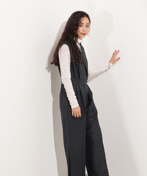 セール】【PS/低身長サイズ】テーラードジャンプスーツ（つなぎ