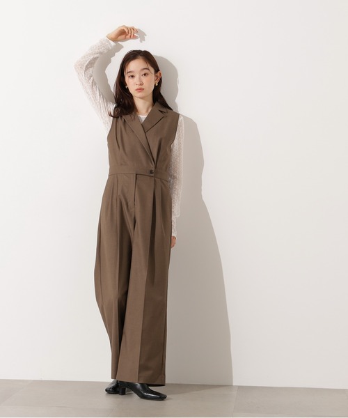 N.（N. Natural Beauty Basic）（エヌエヌナチュラルビューティーベーシック）の「【PS/低身長サイズ】テーラードジャンプスーツ（つなぎ/オールインワン・レディース・ブラウン/チャコールグレー・PS/MEDIUM/SMALL）」の15枚目の写真