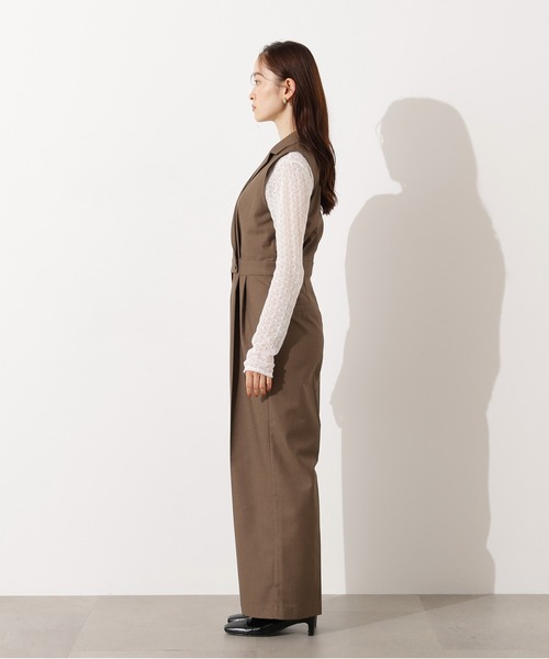 N.（N. Natural Beauty Basic）（エヌエヌナチュラルビューティーベーシック）の「【PS/低身長サイズ】テーラードジャンプスーツ（つなぎ/オールインワン・レディース・ブラウン/チャコールグレー・PS/MEDIUM/SMALL）」の9枚目の写真