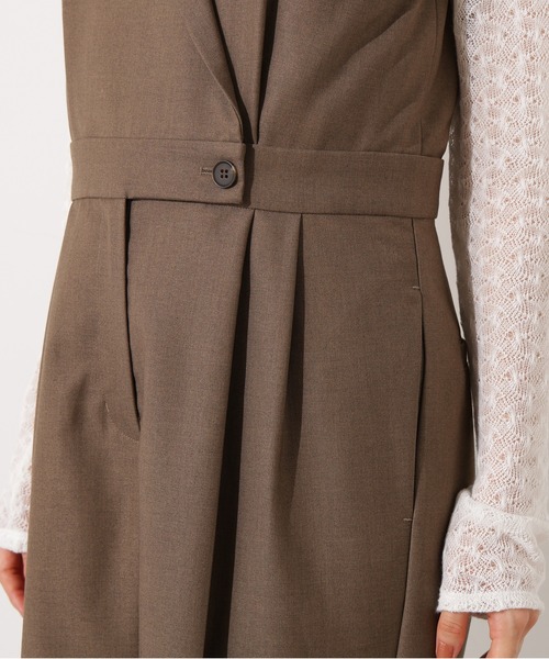 N.（N. Natural Beauty Basic）（エヌエヌナチュラルビューティーベーシック）の「【PS/低身長サイズ】テーラードジャンプスーツ（つなぎ/オールインワン・レディース・ブラウン/チャコールグレー・PS/MEDIUM/SMALL）」の4枚目の写真