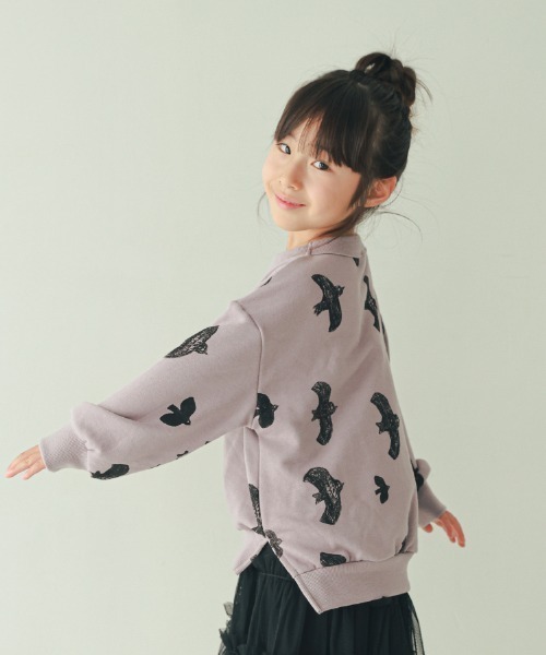nicohrat(ニコフラート)の「nicohrat/ニコフラート バード チュニックトレーナー(スウェット・キッズ・パープル/グレー・100cm/110cm/120cm/130cm/140cm/90cm)」の5枚目の写真