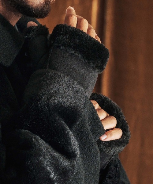 mko13025-Faux Mouton Fingerless Gloves フィンガーレスグローブ(AG05