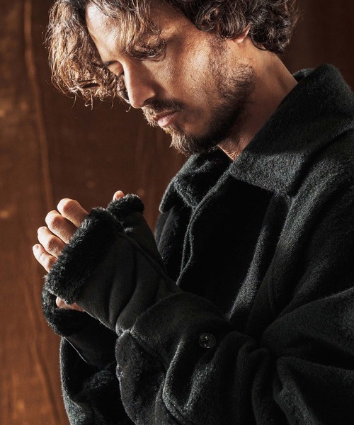 mko13025-Faux Mouton Fingerless Gloves フィンガーレスグローブ(AG05