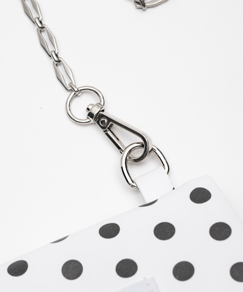 smyeon チェーンコンパクトリップポーチ ホワイト Chain compact pouch bag/チェーンコンパクトリップポーチ