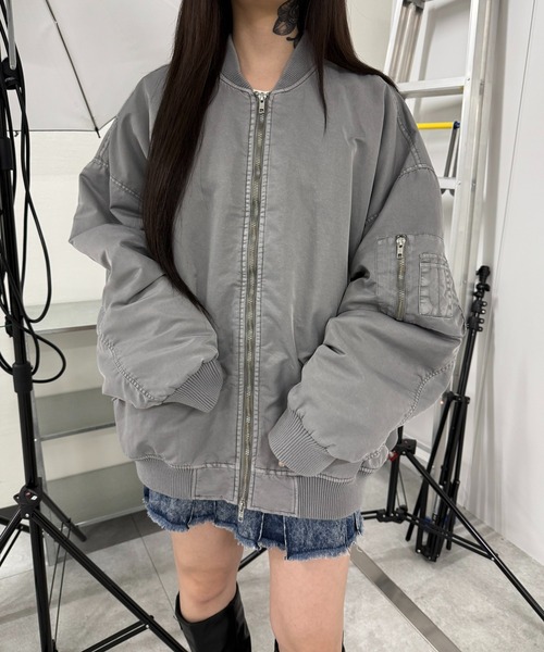 Figments（フィグメンツ）の「フェードボンバージャケット（ブルゾン・レディース・ブラック/グレー・LARGE/X-LARGE）」の8枚目の写真