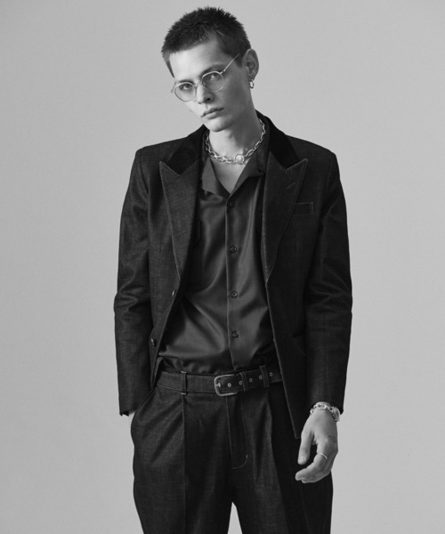 glamb（グラム）の「Blue Noise Open Collar Shirt / ブルーノイズオープンカラーシャツ（シャツ/ブラウス・メンズ・ホワイト/ネイビー・S/M/L）」の13枚目の写真
