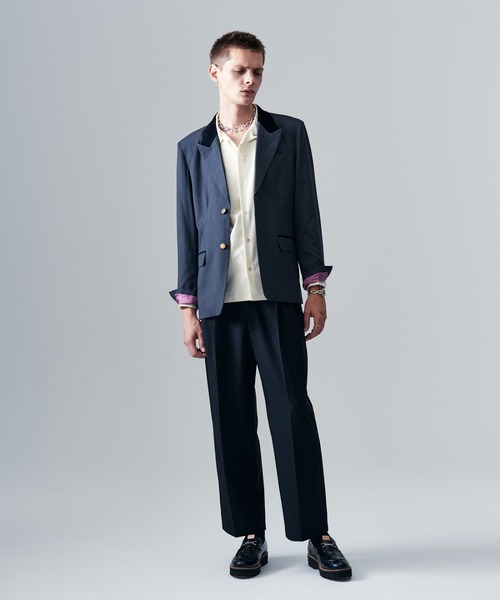 glamb（グラム）の「Blue Noise Open Collar Shirt / ブルーノイズオープンカラーシャツ（シャツ/ブラウス・メンズ・ホワイト/ネイビー・S/M/L）」の15枚目の写真