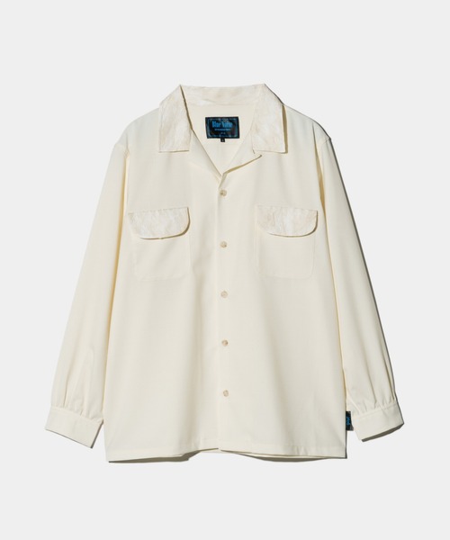 glamb（グラム）の「Blue Noise Open Collar Shirt / ブルーノイズオープンカラーシャツ（シャツ/ブラウス・メンズ・ホワイト/ネイビー・S/M/L）」の3枚目の写真