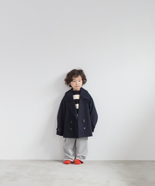 LOWRYS FARM(ローリーズファーム)の「ウールライクPコート 494516(ピーコート・キッズ・ネイビー/チャコールグレー・110cm/120cm/130cm/140cm/150cm)」の18枚目の写真