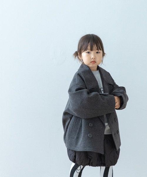 LOWRYS FARM(ローリーズファーム)の「ウールライクPコート 494516(ピーコート・キッズ・ネイビー/チャコールグレー・110cm/120cm/130cm/140cm/150cm)」の16枚目の写真