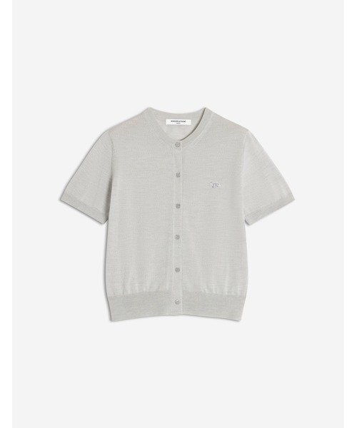 Maison Kitsune(メゾンキツネ)の「BABY FOX FINE MERINO SHORT SLEEVE CARDIGAN(カーディガン/ボレロ・レディース・ライトグレー・S/M/L/XS)」の1枚目の写真