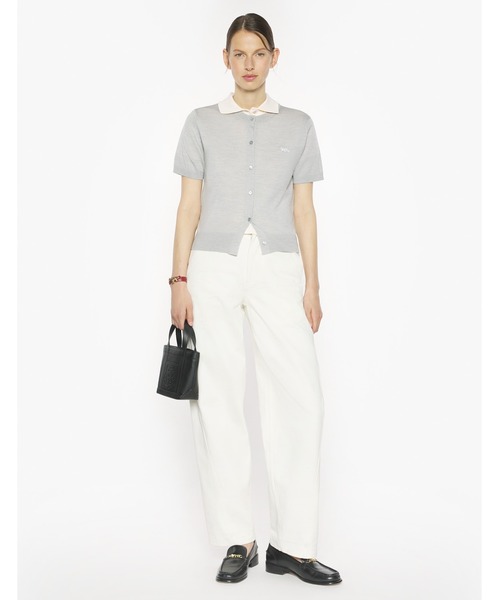 Maison Kitsune(メゾンキツネ)の「BABY FOX FINE MERINO SHORT SLEEVE CARDIGAN(カーディガン/ボレロ・レディース・ライトグレー・S/M/L/XS)」の3枚目の写真