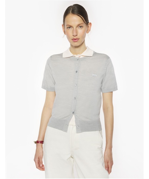 Maison Kitsune(メゾンキツネ)の「BABY FOX FINE MERINO SHORT SLEEVE CARDIGAN(カーディガン/ボレロ・レディース・ライトグレー・S/M/L/XS)」の5枚目の写真