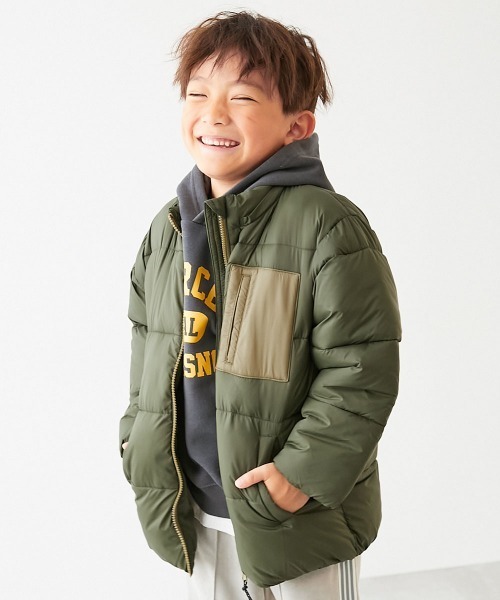 devirock(デビロック)の「洗える ファイバーダウン フードが取り外せる あったか防風 ジャケット(ダウンジャケット/コート・キッズ・サファリグリーン/ブラウン系その他/グレイッシュブルー/スミクロ/ブルー系その他/グリーン系その他・100cm/110cm/120cm/130cm/140cm/150cm/160cm)」の4枚目の写真