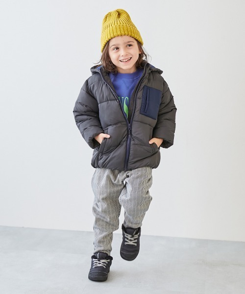 devirock(デビロック)の「洗える ファイバーダウン フードが取り外せる あったか防風 ジャケット(ダウンジャケット/コート・キッズ・サファリグリーン/ブラウン系その他/グレイッシュブルー/スミクロ/ブルー系その他/グリーン系その他・100cm/110cm/120cm/130cm/140cm/150cm/160cm)」の7枚目の写真